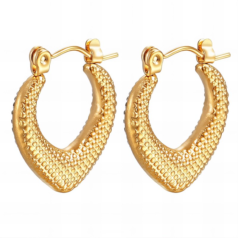 EARRINGS, 18K GOLD PLATED STEEL