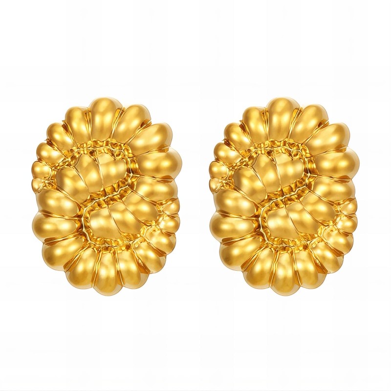 EARRINGS, 18K GOLD PLATED STEEL