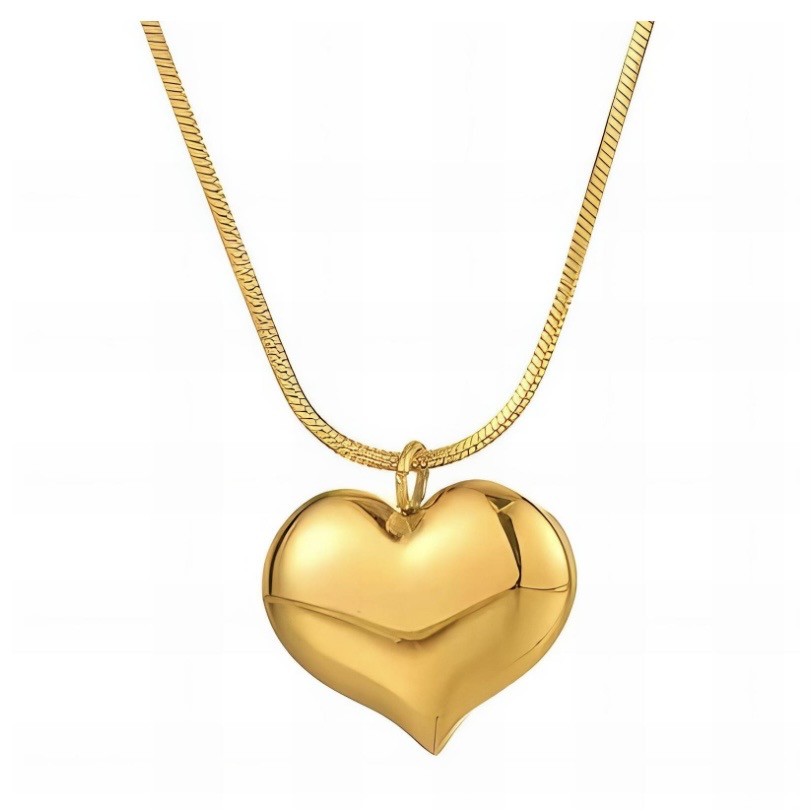 "HEARTS" NECKLACE, 18K GOLD PLATED STEEL