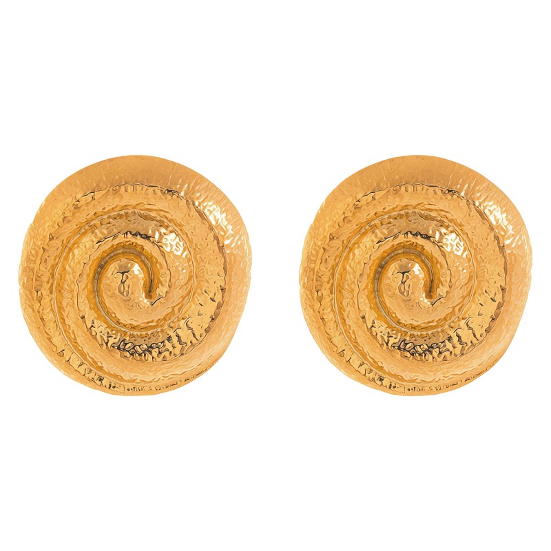 EARRINGS, 18K GOLD PLATED STEEL